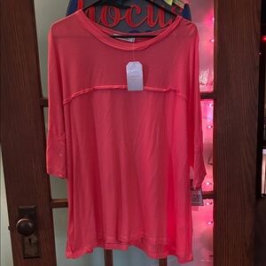Vibrant Coral Women's Tunic Top from Boutique